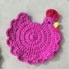 Cute Handmade Crochet Coaster Soft Fabric Cartoon Design Drink Cup Pads Heat Resistant Non-Slip Tabletop Protector Kitchen Use