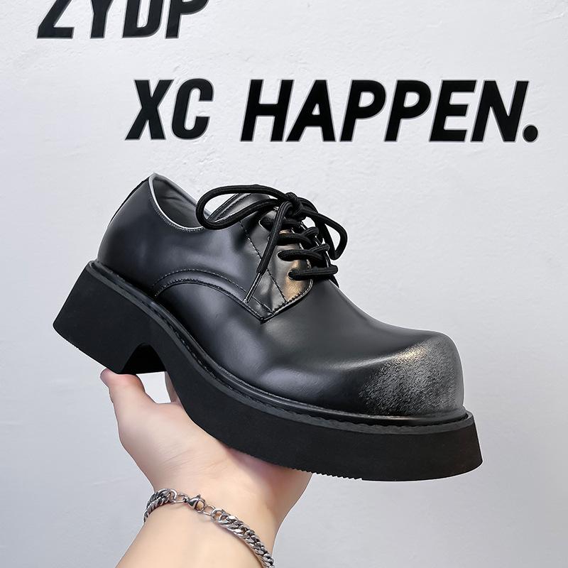 

Мужские стильные кожаные туфли дерби - Толстая подошва, Британский стиль, Повседневная обувь для формальных мероприятий с увеличением роста 9544-A 43