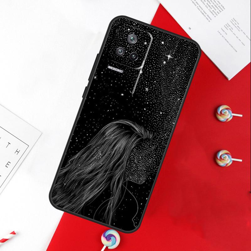 Black White Galaxys Aesthetic Cover For Xiaomi 13T 11T 12T 14T Pro 13 14 15 Ultra POCO X7 Pro X3 X5 X6 F5 F6 M6 Pro Case