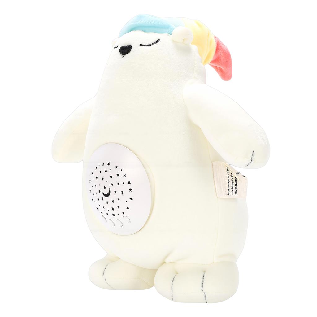 Polar Bear Plush Toy Sound Light Musical Baby Soother Soft Stuffed Animal Sleep Companion Bear Toy
