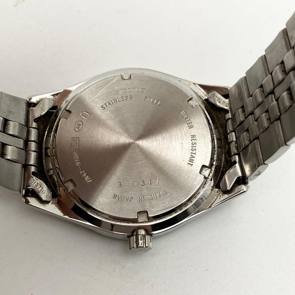 Used Working item SEIKO Men's Watch Quartz Silver Fully Lumibrite Seiko