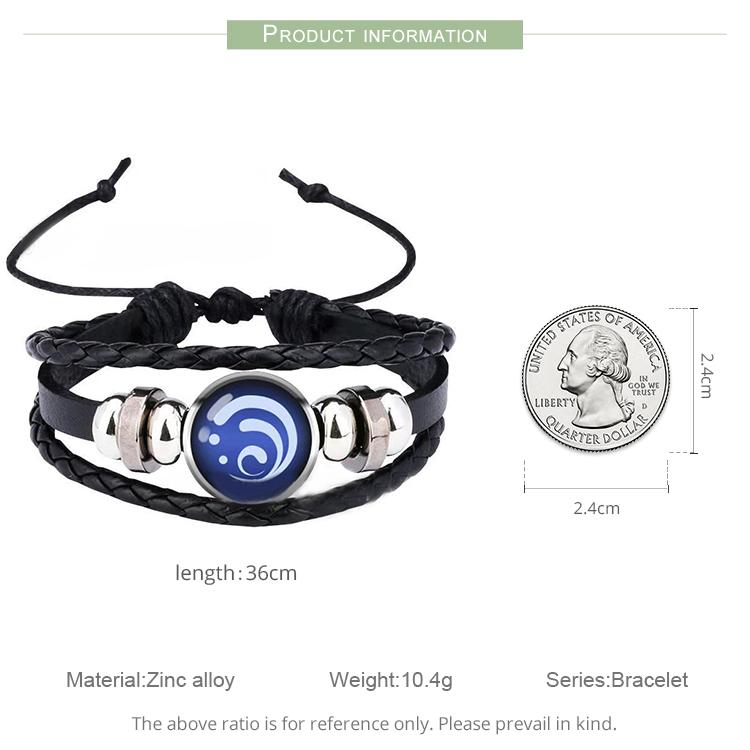 Bisaer Genshin Impact Seven Elements Bracelets Collection for Women & Man Fashion Alloy Bracelet