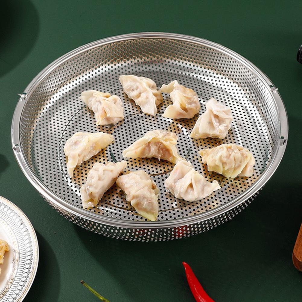 Multi-function Stainless Steel Steaming Tray Drain Basket Large Capacity Veggie Drain Basket For Home Use