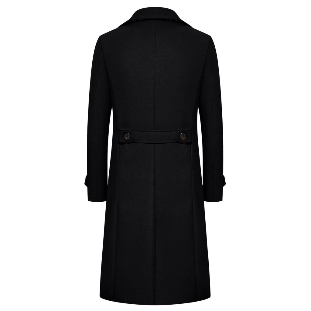 Men's Leisure Self-Cultivation Double- Buckle MAO Long Windbreaker Coat