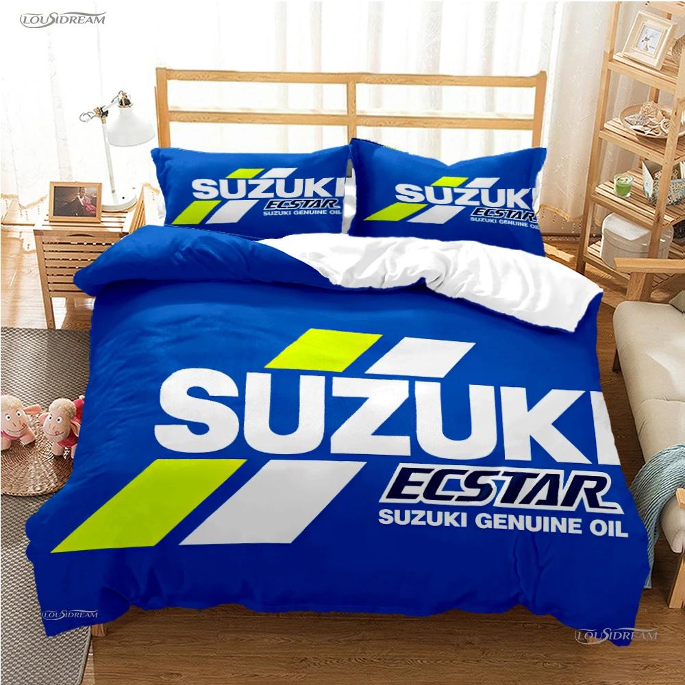 

Suzu Motorcycle Casal Всесезонний комплект постільної білизни Покривало-ковдра Постільна білизна М яка наволочка та наволочки Односпальний/Двоспальний/Євро/Королівський EU King(240*220cm)3pcs