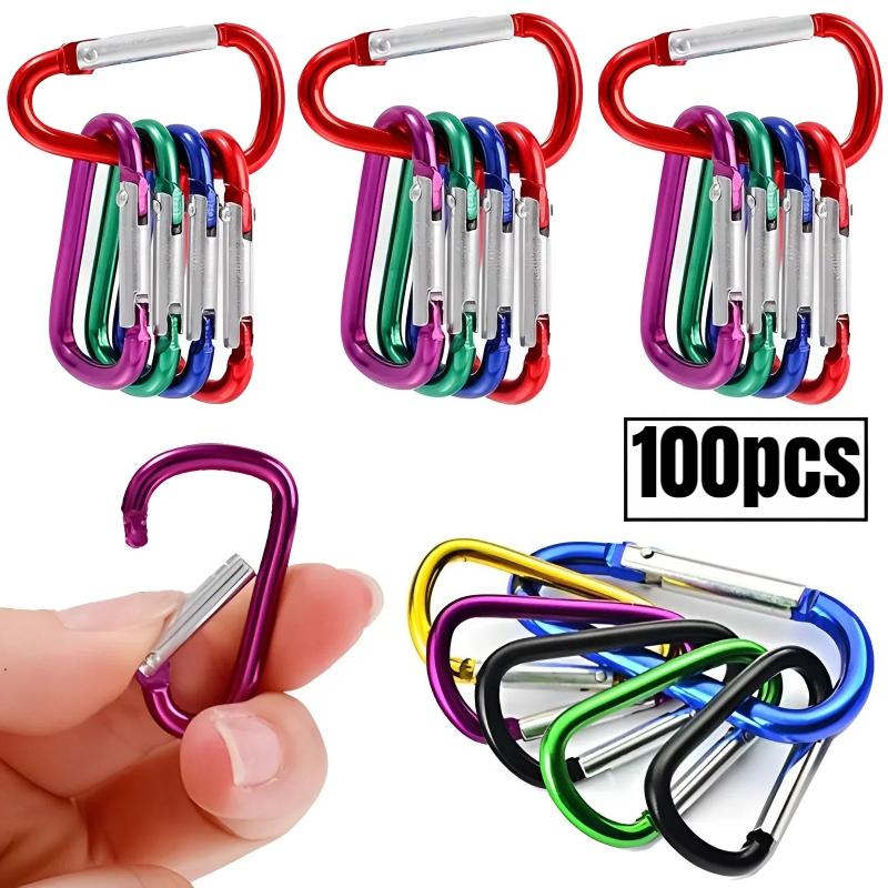 

Mini Carabiner Keychain Alluminum Alloy D-ring Buckle Spring Snap Clip Hooks Keychain Carabiner for Keys Camping Accessories 100pcs
