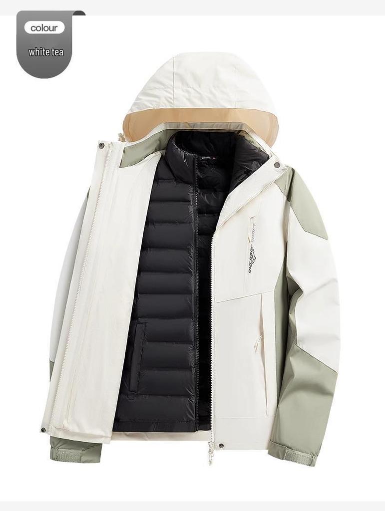 Women's Mountain System 3-in-1 Down Parka: Windproof, Waterproof, Sports Casual Jacket for Autumn & Winter