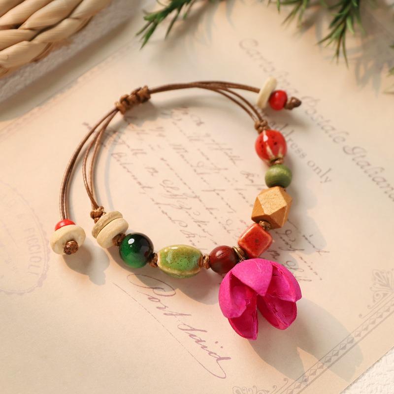 Retro Natural Plant Fruit Bracelet Hand Woven Acorn Hand Rope Women's Niche Literary Bracelet