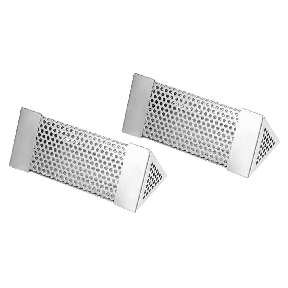 2 Pezzi Tubo Affumicatore per Griglia BBQ Tubo a Rete Scatola Fumo Pellet 6 Pollici Acciaio Inossidabile Accessorio Barbecue Trilaterale