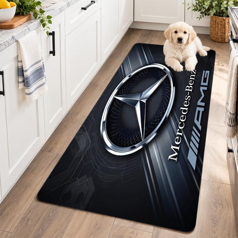 Flanelová kuchyňská rohožka Mercedes Měkký koberec Protiskluzový podlahový koberec Domácí dekorace