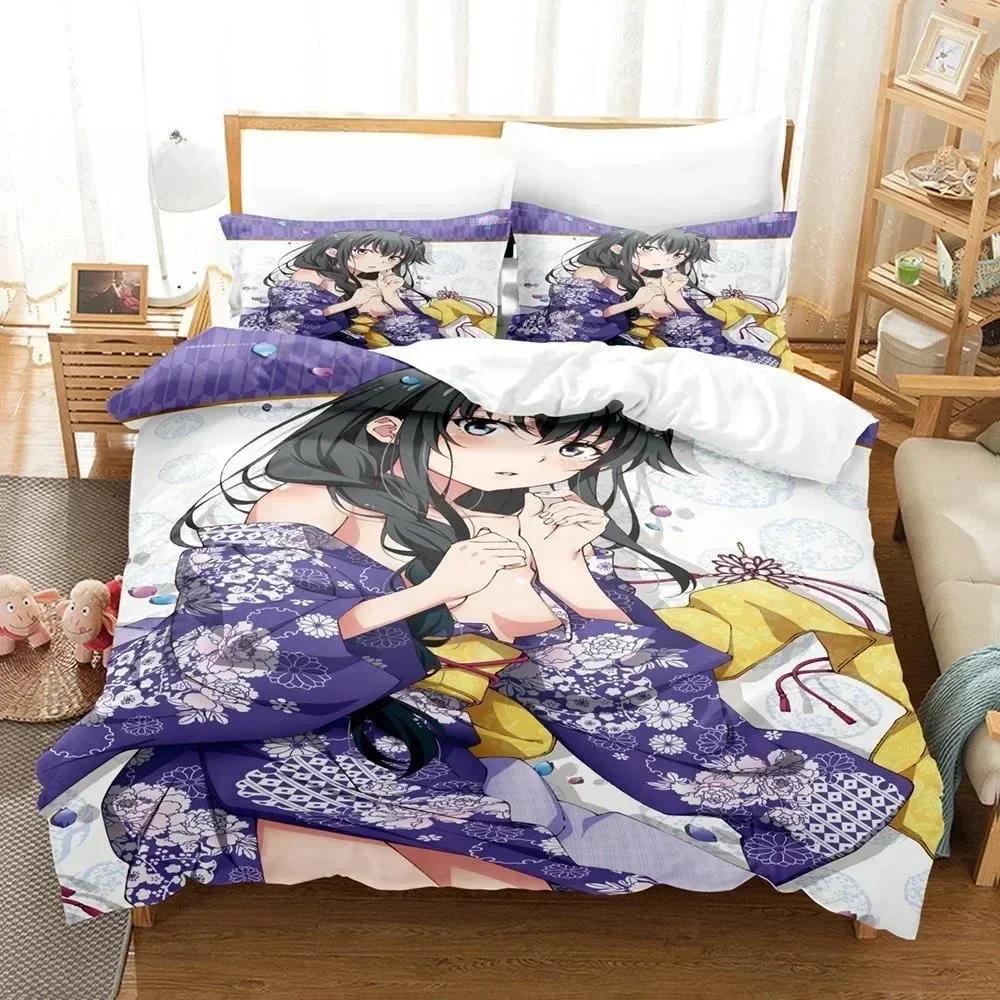 3d Anime My Teen Romantic Comedy SNAFU Bedding Set Single Twin Full Queen King Size Bed Set Adult Kid Bedroom Duvet Cover Sets