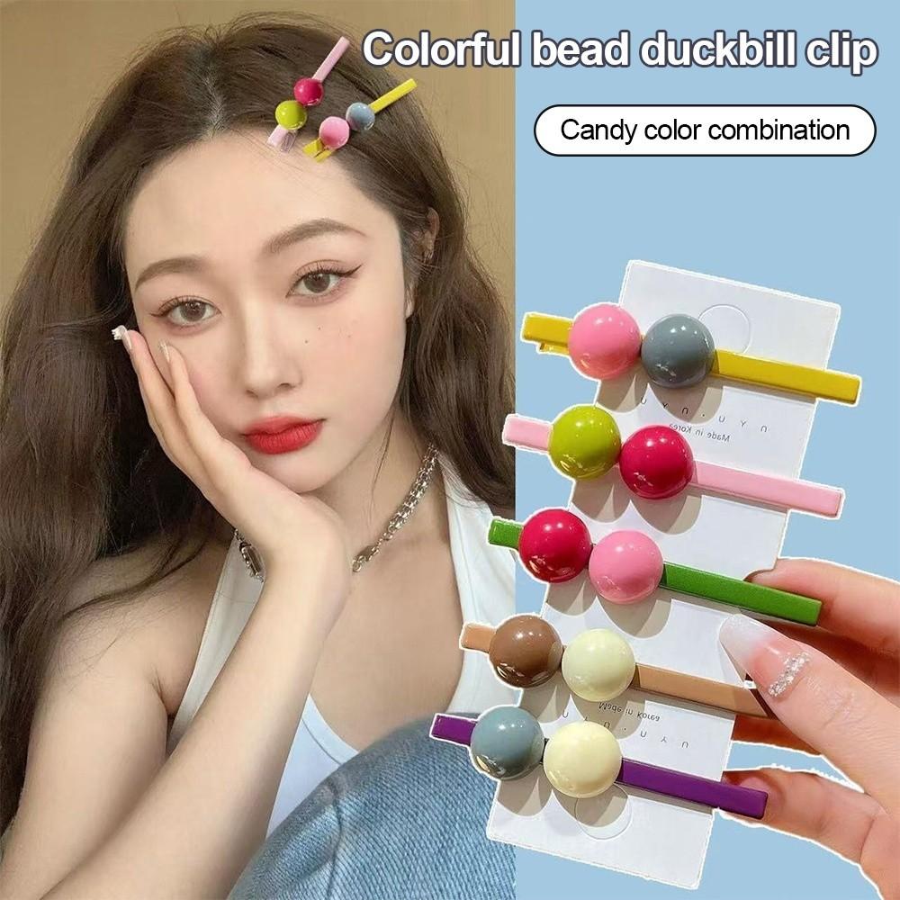 New Candy Color Hairpin Sweet Minimalist Hair Clips Duckbill Clip Women