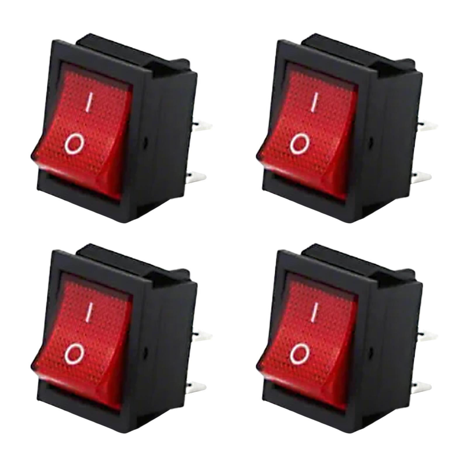 

Набір з 4 клавішних перемикачів зі світлодідними індикаторами, аксесуар для легкого керування в різних електричних схемах червоний
