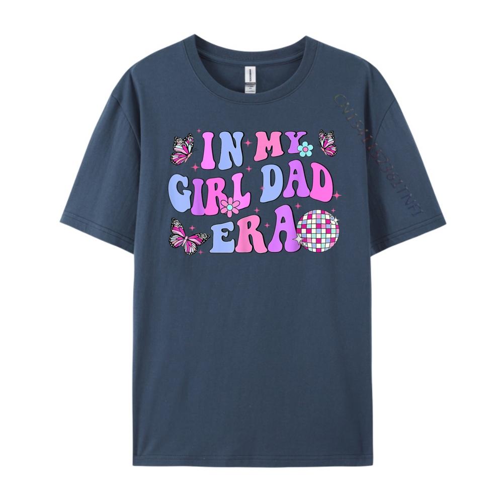 

Groovy Retro In My Girl Dad Era Funny Daddy Fathers Day White Graphic Tee Mens Christmas Shirt Korean 4XL