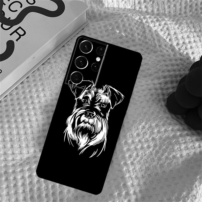 Cartoon Schnauzer Dog Phone Case For Samsung Galaxy S25 S24 Ultra S9 S10 S20 S22 S21 Plus S23 FE Portector Cover