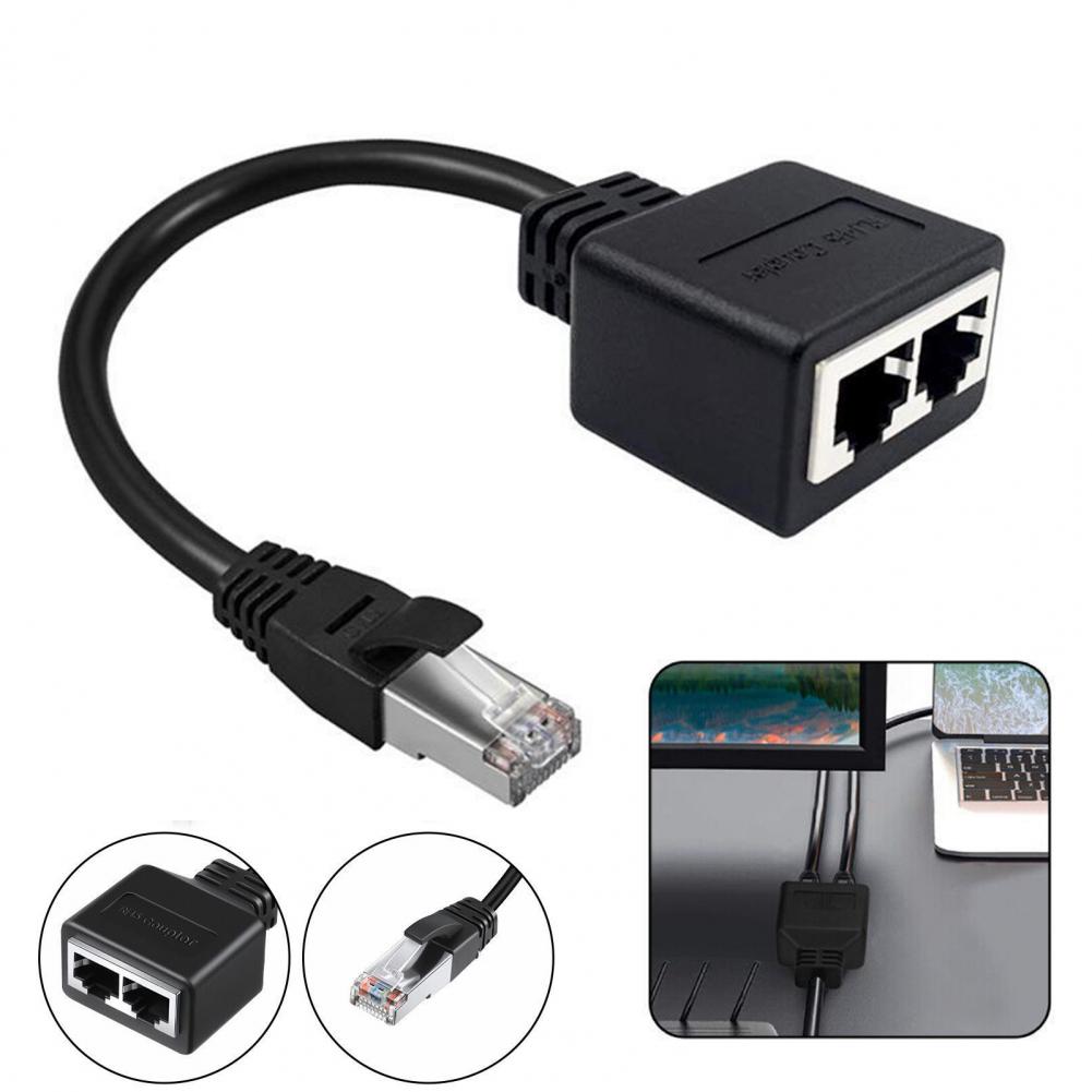 Universal Ethernet Cable Splitter RJ45 High-Speed Easy Installation Network Adapter Internet Port Extender 1 to 2