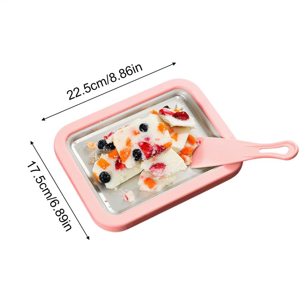 Gör-det-själv-kit för rullad glass med bricka och 2 spatlar för hemlagade yogurtrullar Rolig familjeaktivitet för kökssammankomster och helgdagar