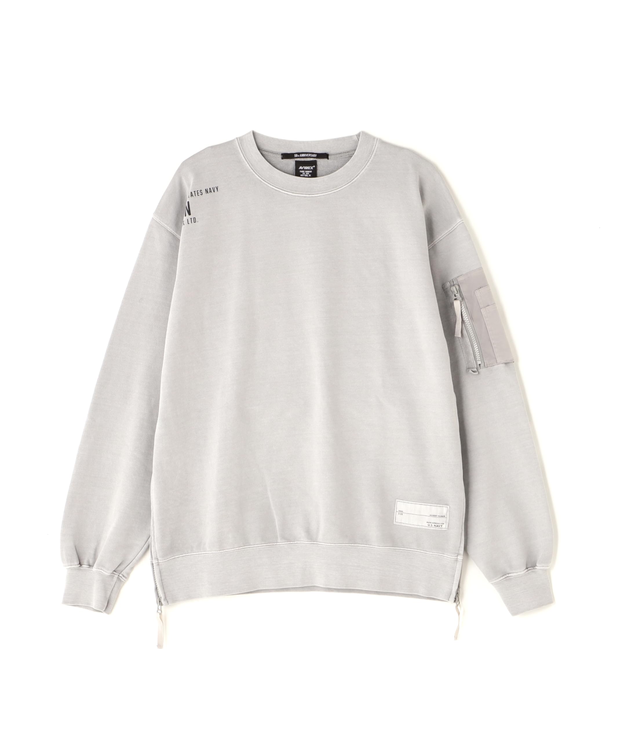 

Свитшот с карманом и эффектом выцветания Fade Wash Military Pocket Sweat 2XL 023 Светло-серый [Avirex] MIL. Мужской 783-5132011