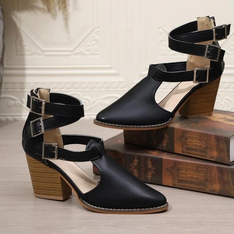 Damensandalen 2026 Neue Mode Lässige Damen Spitz zulaufender Zeh Sexy Weiches Leder Hohe Absätze Bequeme Damenschuhe Sandale mit Absatz