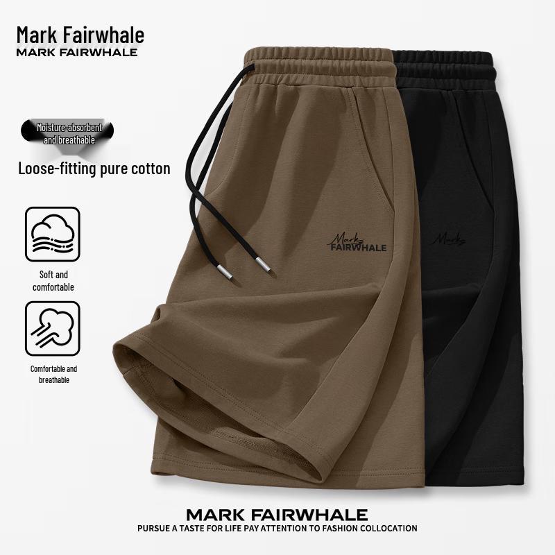 MARK FAIRWHALE Men's Pure Cotton Breathable Casual Sports Shorts