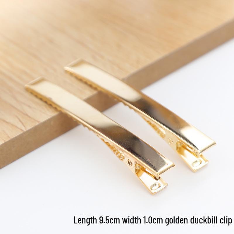 

Набор аксессуаров для волос своими руками с кремовым клеем - включает в себя зажимы BB, зажимы One-Word и зажимы Duckbill 9.5cm duckbill clip золотистый