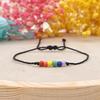 2Pcs Candy Color Rainbow Heart Bracelet Adjustable Friendship Braided Bracelet  Lovers