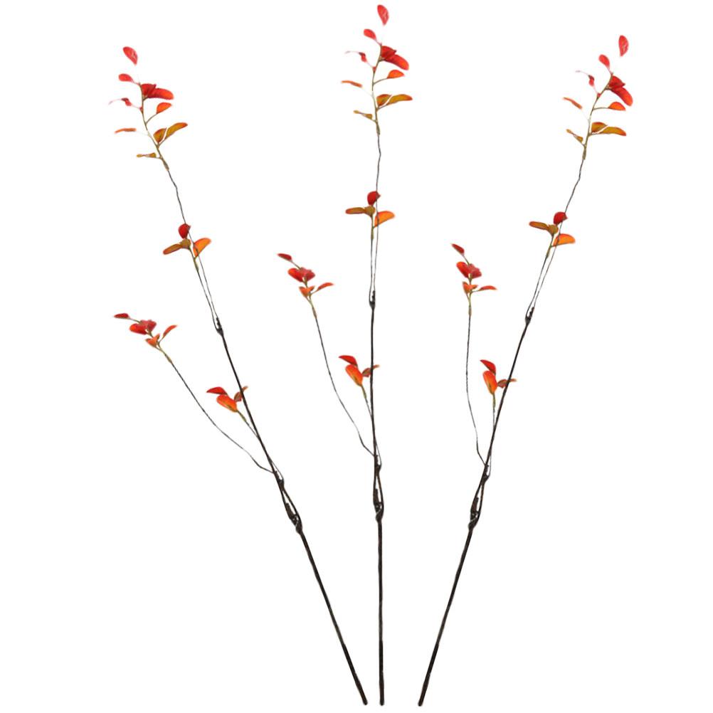 3Pcs Fake Leaf Branch Lifelike Simulation Leaves for DIY Crafts Home Decor Table Centerpiece Halloween Thanksgiving Faux Autumn