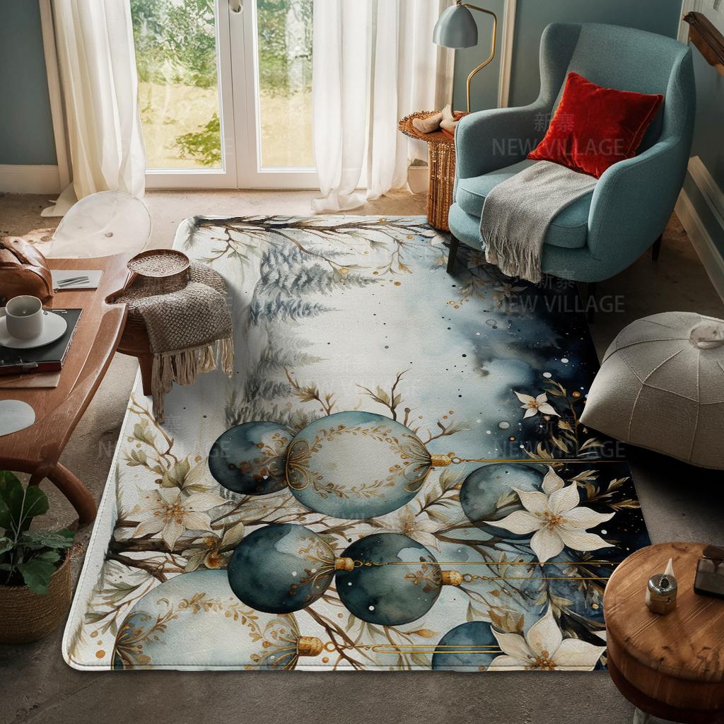 House Entrance Carpet Home Door Mat Living Room Bath Foot Bathroom Non-slip Water Absorption Rugs Bath Merry Christmas Winter