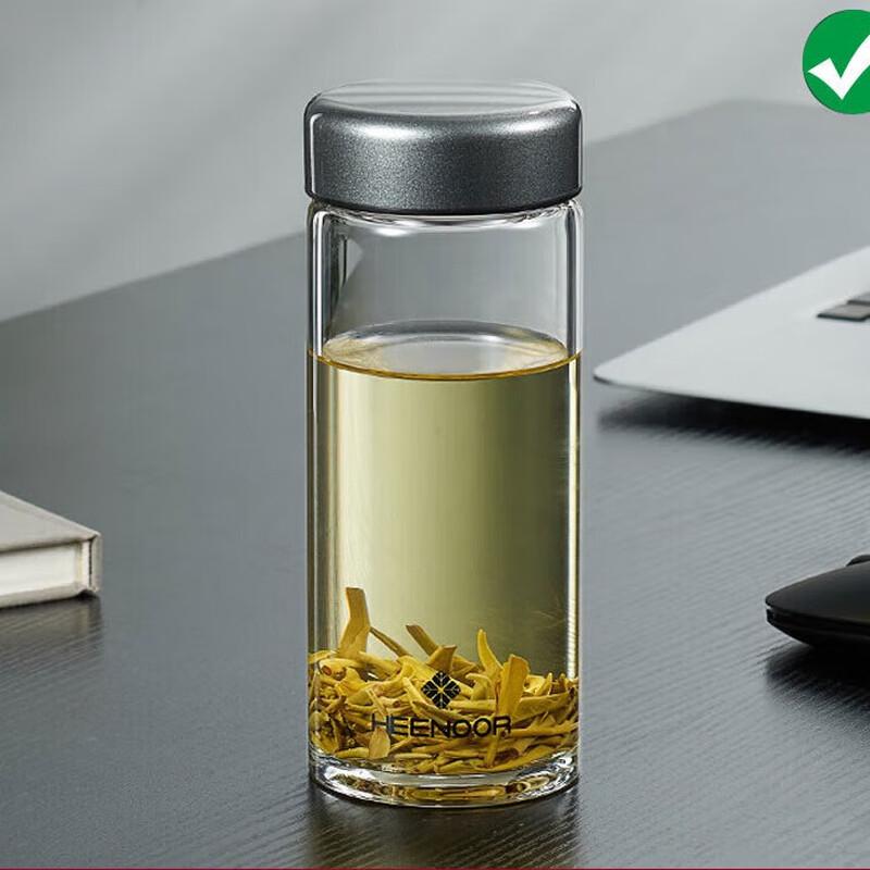 Heenoor Portable Heat-Resistant Glass Water Bottle