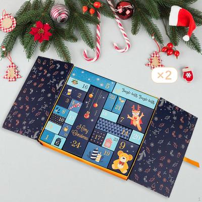 2x Christmas Countdown Calendar Gift Box 24 Drawers for Living Room Holiday