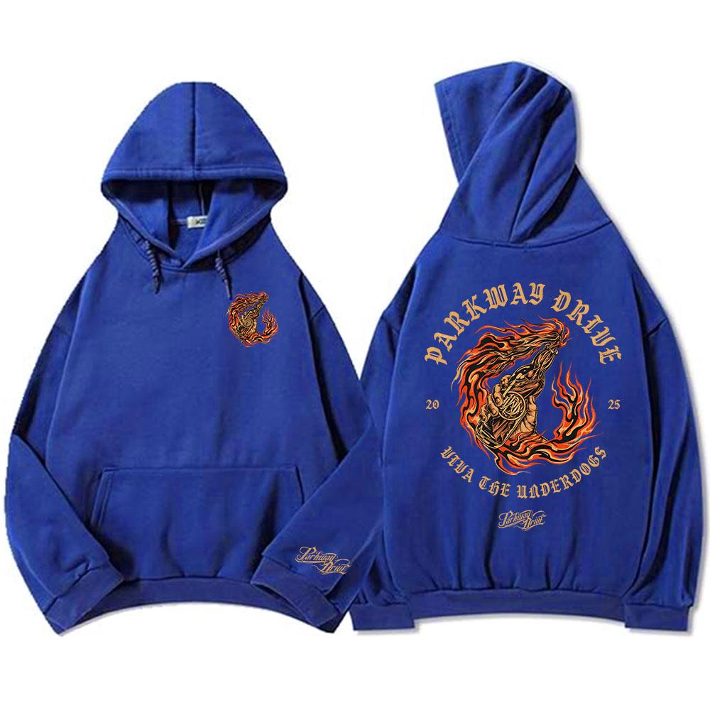 Skeleton Lighthouse Pullover Hoodie Parkway Drive Rock Band Fashion Sweatshirts Long Sleeve Winter Fleece Men Clothing