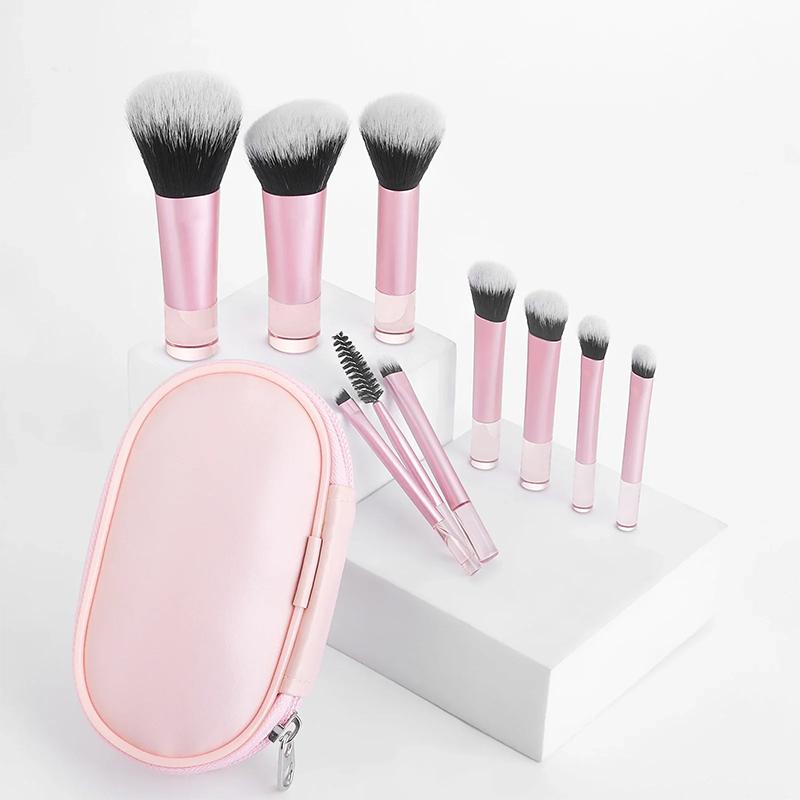 10Pcs Mini Makeup Brush Set Powder Eyeshadow Foundation Blush Blender Concealer Beauty Makeup Tools Brush Professional Supplies
