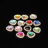 Alloy Diamond Belt Hanging Heart Pendant Color Transparent Necklace Bracelet Accessories Pendant Peach Heart Love Pendant