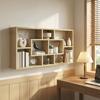 Decorative Wall Shelf, Bookshelf, CD Rack, 8 Cubes, 85 x 14.5 x 47.5 cm, Oak