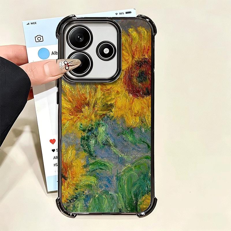 Van Gogh Ölgemälde Ästhetik Vergoldetes Handyhülle Für Xiaomi Poco X5 X6 X7 X8 Pro Max F8 Ultra F7 M8 M7 M5S Redmi 15C 15 14C 1
