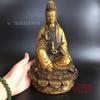 Bodhisattva Large Lotus Guanyin Worship Buddha Statue Copper Antique