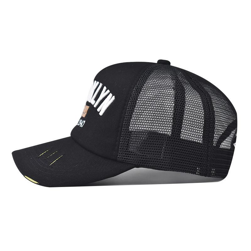 Baseball Cap Adult Net Cap Summer Hat Mesh Hat Air Permeable Ventilated Hat Unisex Brooklyn Usa 3D Embroidered Stitching Shade Spring Autumn Cap