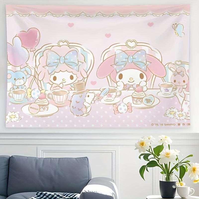 Sanrio For My Melodies And My Sweet Piano Tapestries Cartoon Room Decorations For Birthdays And Christmas Holiday Backgrounds