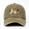 Three Chickens Print Baseball Cap Cotton Adjustable Casual Sun Hat for Adults