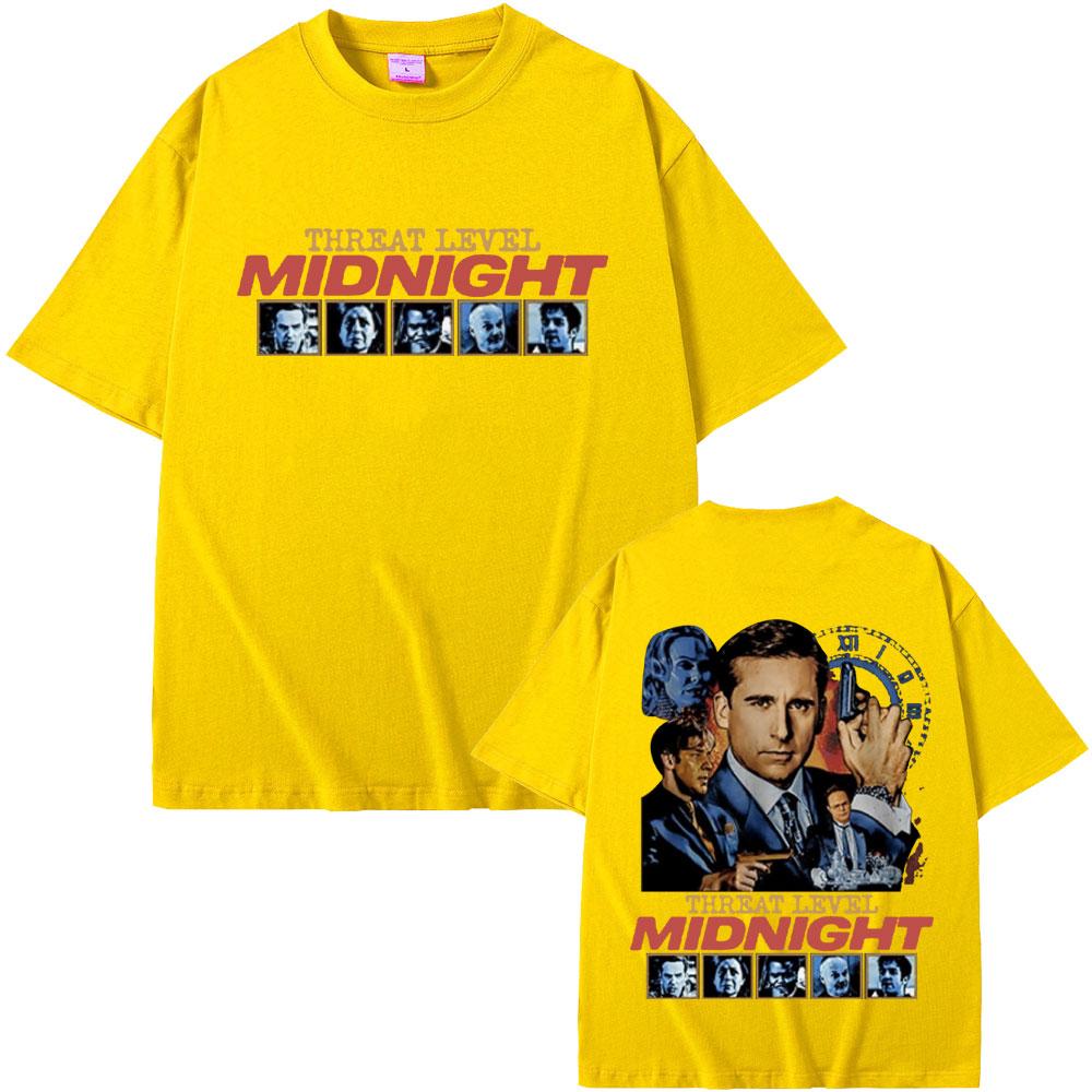 Threat Level Midnight Michael Scott Homage T-shirts Tv Series The Office Dwight Schrute Jim Halpert T Shirts Men Vintage T-shirt
