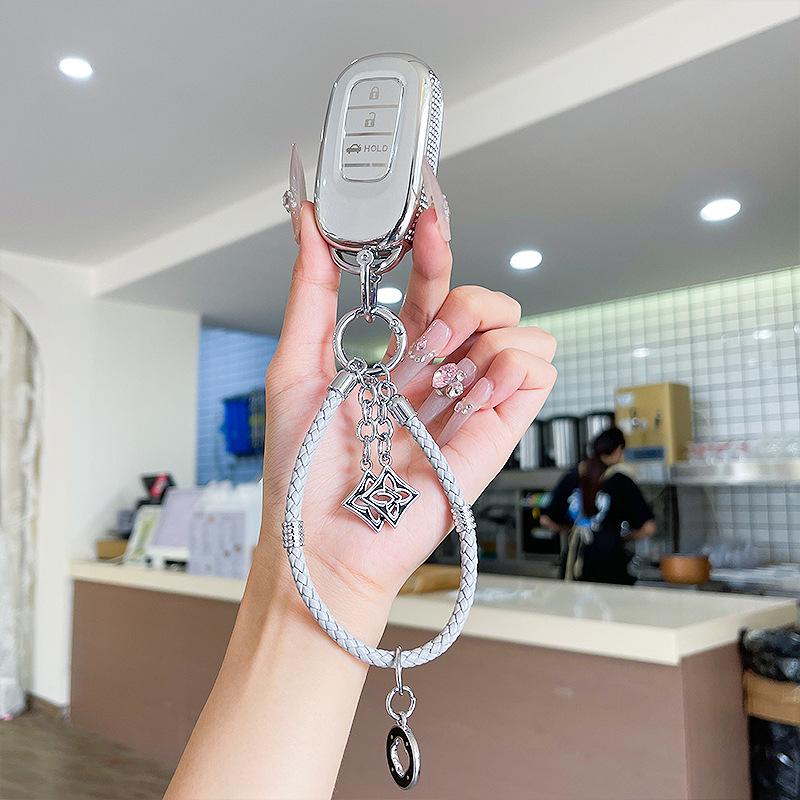 Premium Women's Car Key Case for Honda Accord, Civic, CR-V, Fit, Odyssey, Vezel, Lingpai, and XR-V