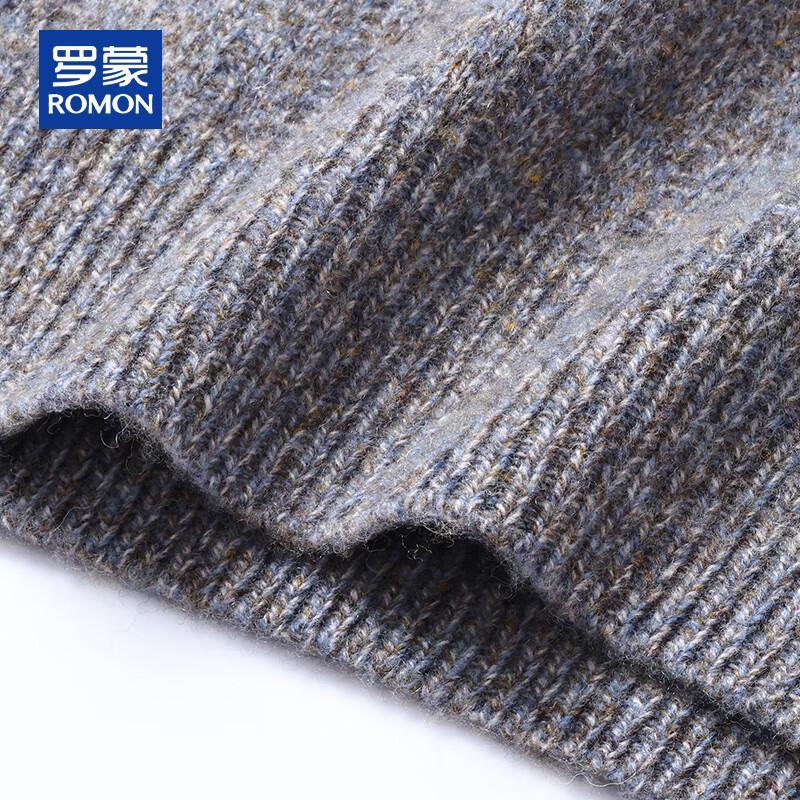 ROMON Men's Heavyweight 100% Pure Wool Half-Zip Sweater