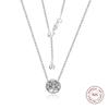 Tree of Life Necklace 925 Sterling Silver Clear CZ Pendants Necklaces for Women Statement Jewelry Bijoux Femme