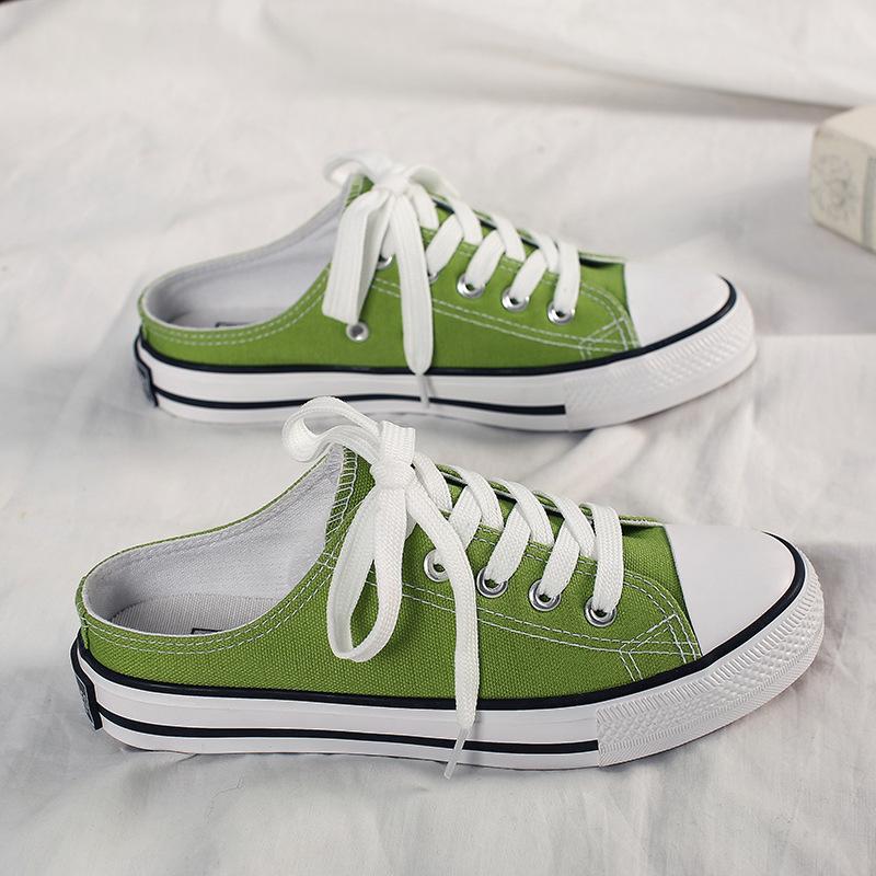 

Корейская версия низких парусиновых туфель, женские неглубокие ленивые туфли, туфли с полуподдержкой, студенческие резиновые туфли, повседневные туфли на платформе A05 40