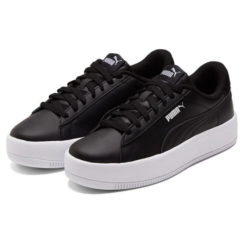 Puma Platform Women Low-top Skate Shoes Black White 384617-02