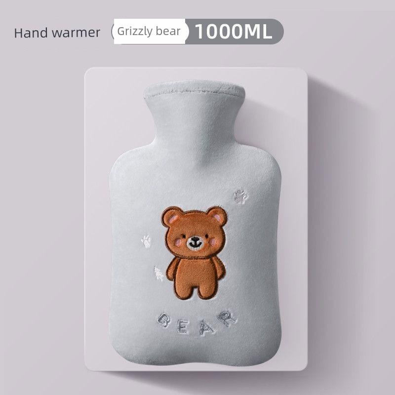 Beibei Bear Hot Water Bottle, Thickened Warm Water Bag, Cute Plush Cover, Explosion-Proof, for Students