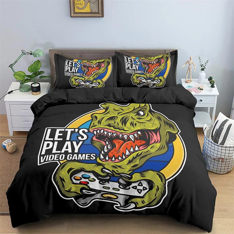 Soft Game Twin Full Queen King Bedding Set Microfiber Gamepad Controller Print Duvet Cover Set Boys Video Games Comforter Cover