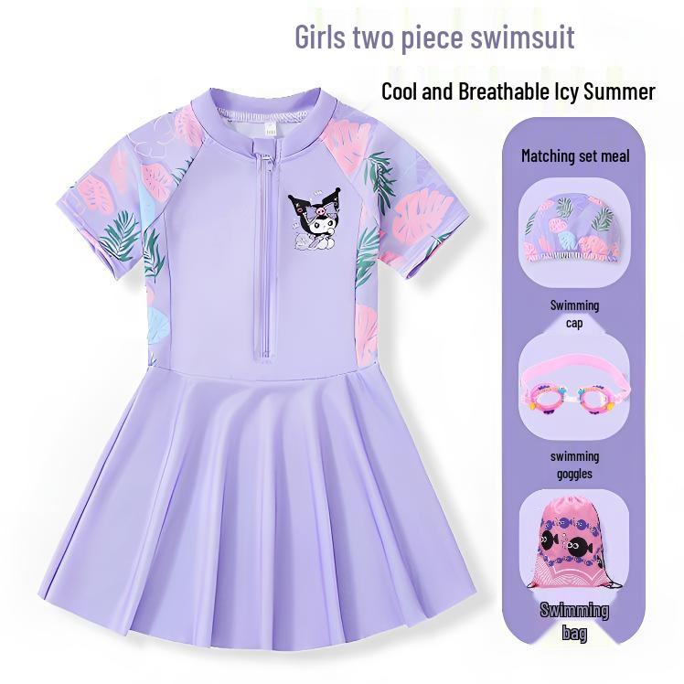 Costum de baie fustă dintr-o piesă pentru fete 2024 - Costume de baie de vară pentru copii în mărimi mici, medii și mari