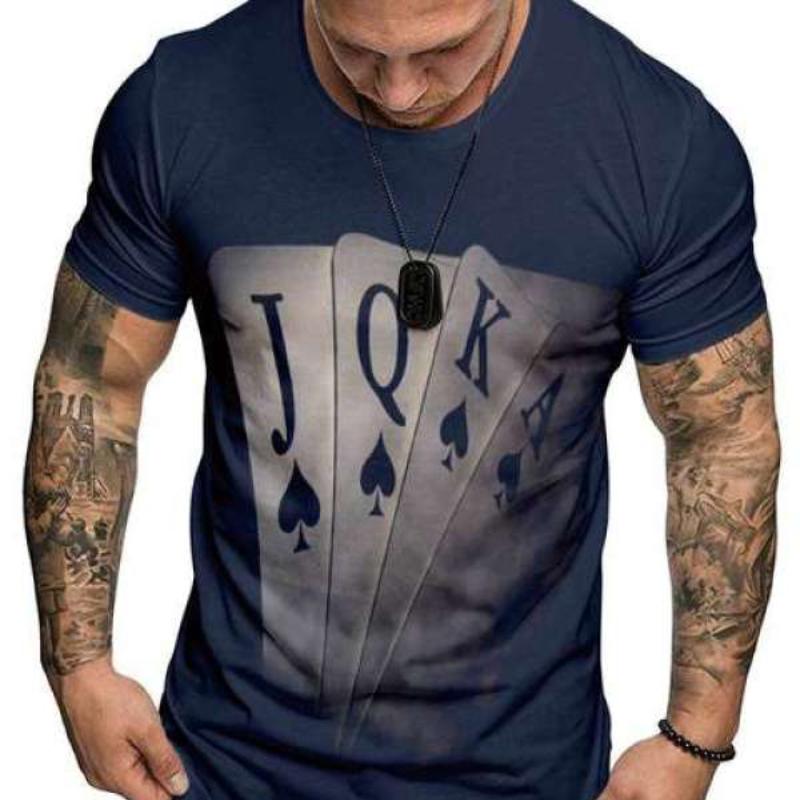 Tricou pentru bărbați la modă Poker JQK Tricou 3d Tricou supradimensionat Streetwear Casual mânecă scurtă Îmbrăcăminte bărbătească de vară Topuri pentru petrecere Tricouri
