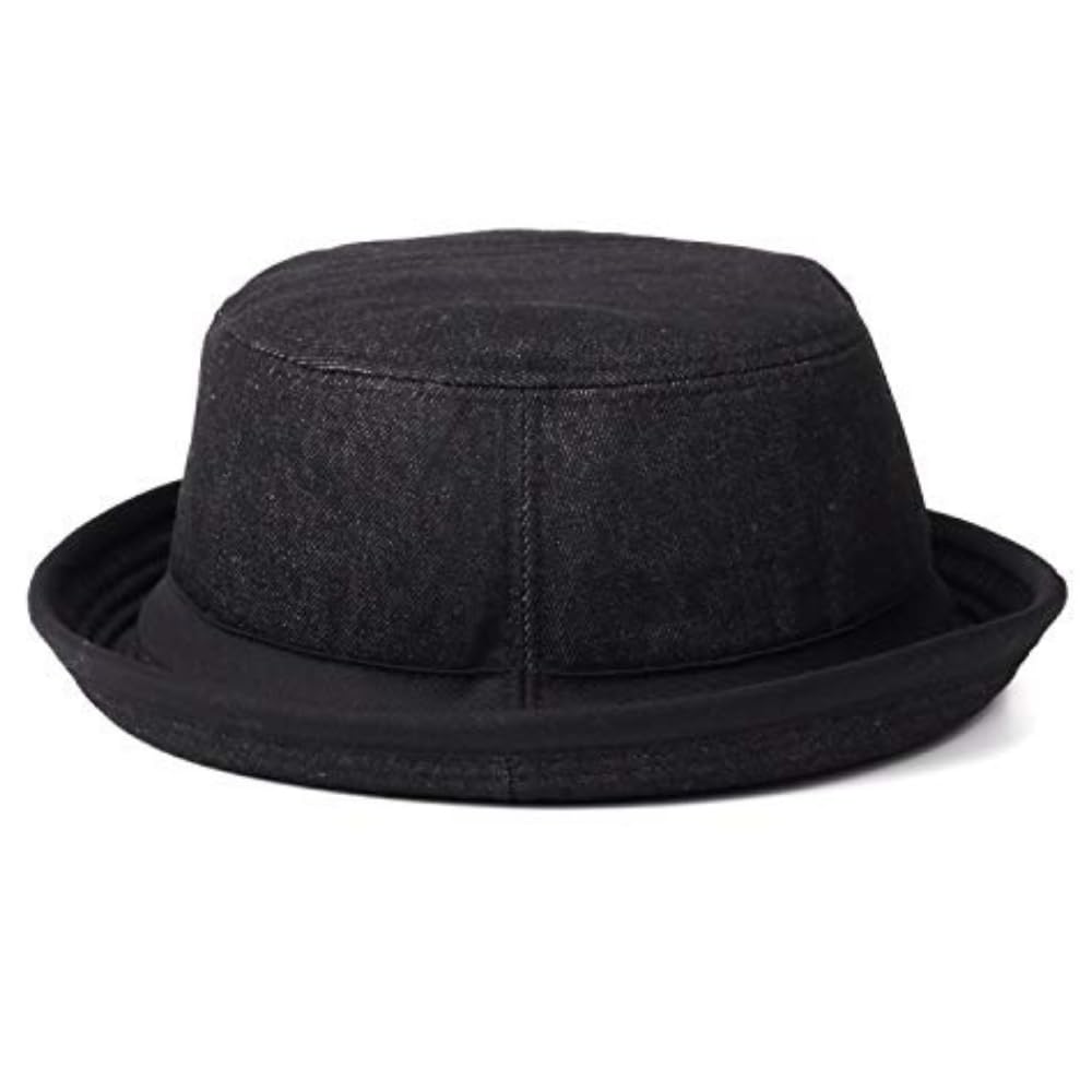 Melco Plus Size 62cm Pork Pie Bucket Denim Made In Korea Men's Hat, Material, (Black)